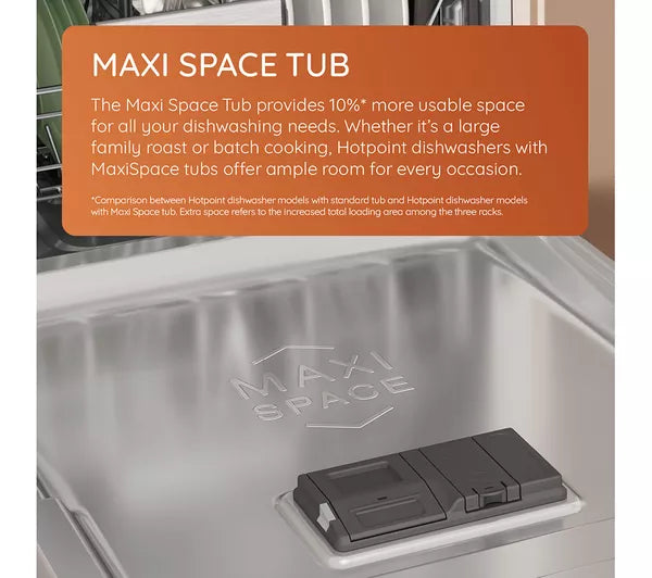Lavavajillas de tamaño completo totalmente integrado HOTPOINT Hydroforce H8I HP42 L UK