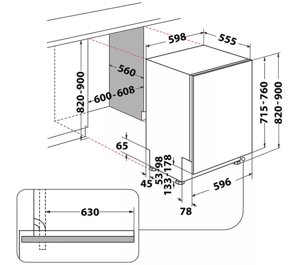 Lavavajillas de tamaño completo totalmente integrado HOTPOINT Hydroforce H8I HP42 L UK