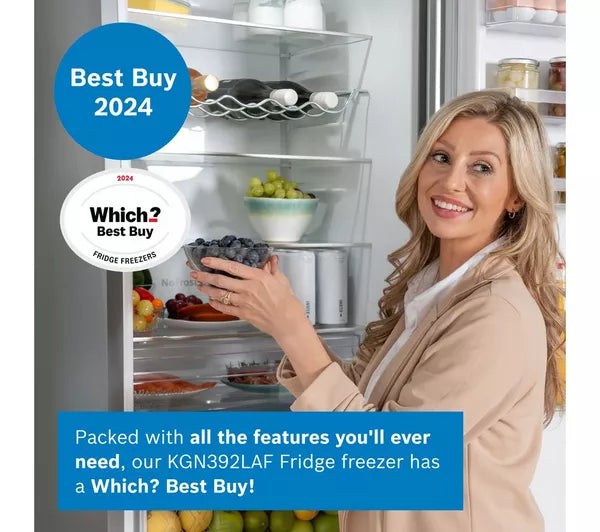 BOSCH Series 4 KGN392LAFG 70/30 Fridge Freezer - Stainless Steel