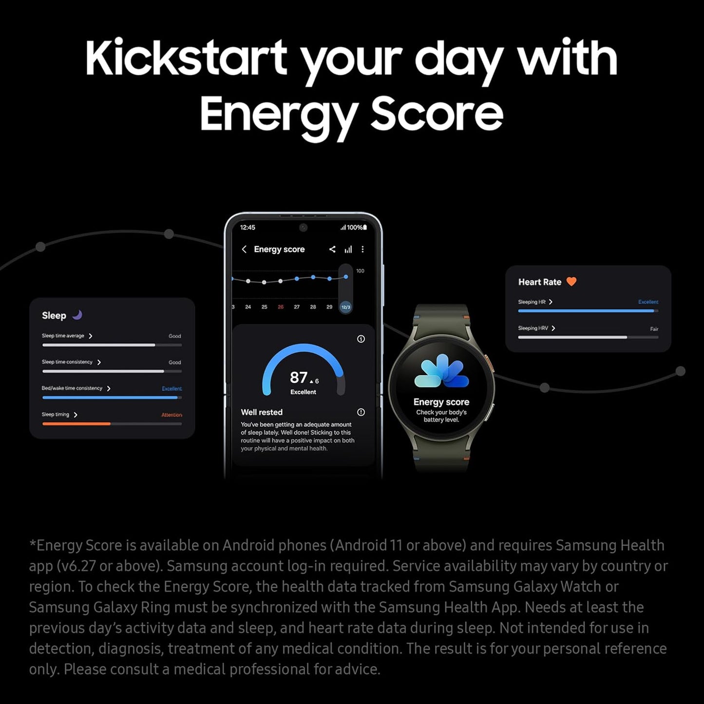 Samsung Galaxy Watch 7 with Galaxy AI, 44mm Bluetooth Smartwatch.