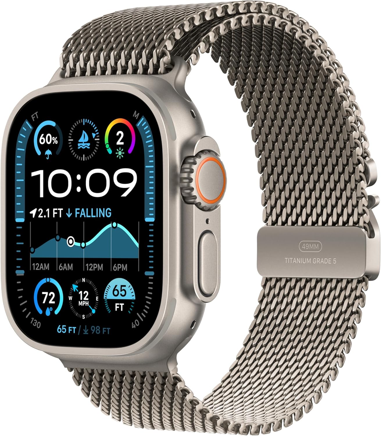 Apple Watch Ultra 2 Titanium Smart Watch - GPS + Celular - Milanese Loop de 49 mm