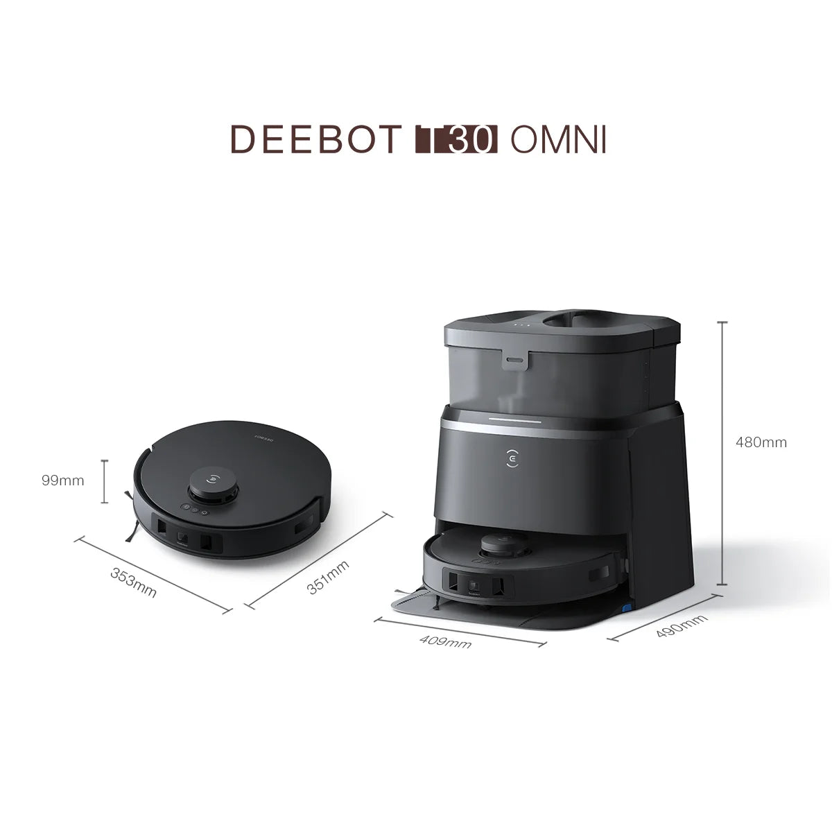 Ecovas DeeBot T30 OMNI Black Robot Vacuum
