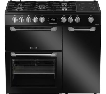 Cocina de doble combustible LEISURE PR100F530K de 100 cm - Negra