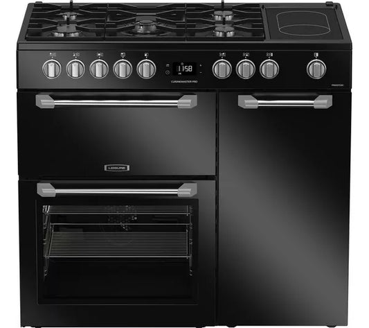 Cocina de doble combustible LEISURE PR100F530K de 100 cm - Negra