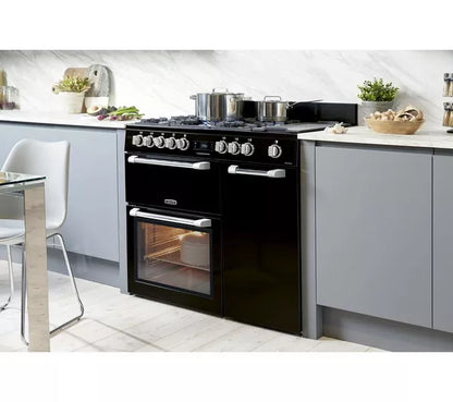 Cocina de doble combustible LEISURE PR100F530K de 100 cm - Negra