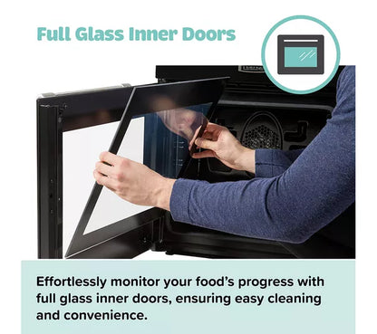 Cocina de doble combustible LEISURE PR100F530K de 100 cm - Negra