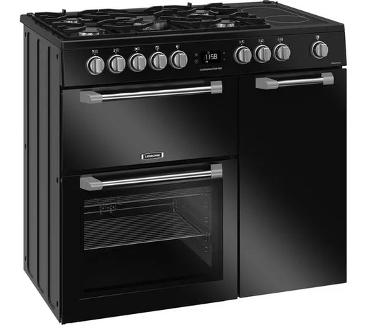 Cocina de doble combustible LEISURE PR100F530K de 100 cm - Negra