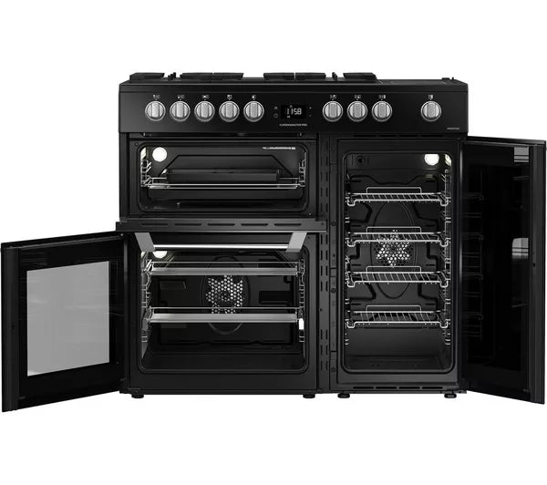 Cocina de doble combustible LEISURE PR100F530K de 100 cm - Negra