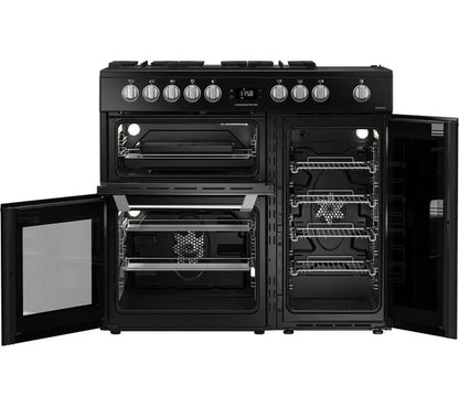 Cocina de doble combustible LEISURE PR100F530K de 100 cm - Negra