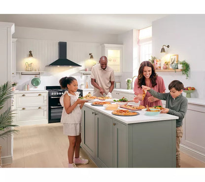 Cocina de doble combustible LEISURE PR100F530K de 100 cm - Negra