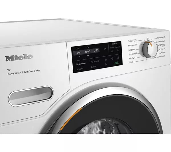 Máquina de lavar roupa MIELE W1 PowerWash e TwinDos WWI 860 com WiFi, 9 kg, 1600 centrifugações - Branco