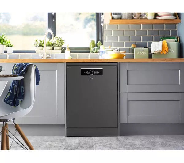 Máquina de lavar louça BEKO Pro CornerIntense BDFN36560WCFG com WiFi de tamanho normal - Grafite