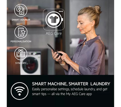 Secadora de ropa AEG 9000 AbsoluteCare TR959M6BC con bomba de calor de 9 kg y wifi, color blanco