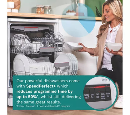 Lavavajillas Bosch Serie 6 PerfectDry SMS6ZCW10G de tamaño completo con WiFi - Blanco