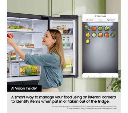 Samsung Family Hub com AI Vision RF65DG9H0EB1EU Smart Fridge Freezer - Preto