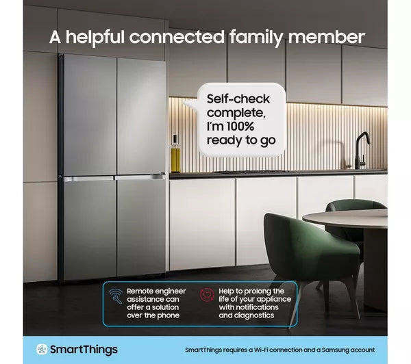 Samsung Family Hub com AI Vision RF65DG9H0EB1EU Smart Fridge Freezer - Preto