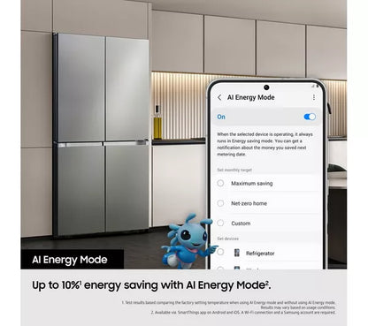 Samsung Family Hub com AI Vision RF65DG9H0EB1EU Smart Fridge Freezer - Preto