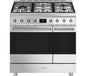Cocina de doble combustible SMEG C92GPX2 de 90 cm - Acero inoxidable