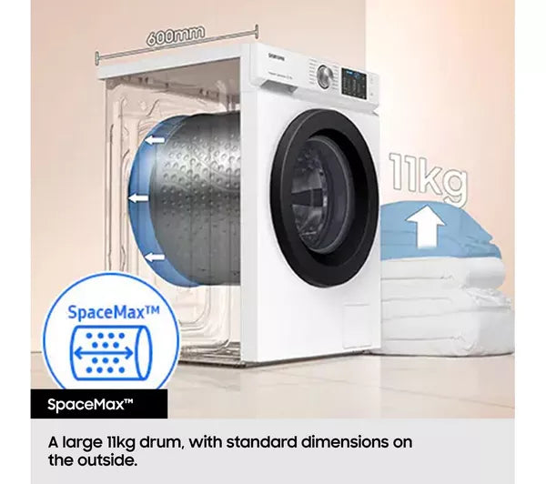 Samsung Bespoke Series 8 AI Energy + QuickDrive WW11DB8B95GBU1 Máquina de lavar roupa com capacidade para 11 kg e 1400 centrifugações, com WiFi