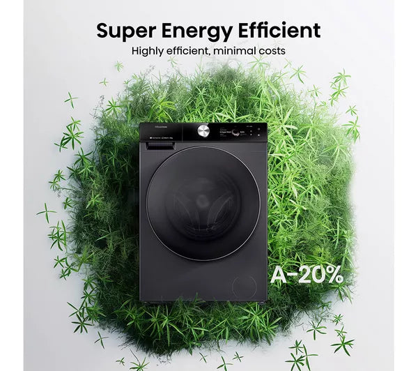 Hisense 7S Series Auto Dosing WF7S1247BB AI WiFi-enabled 12 kg 1400 Spin Máquina de lavar roupa – Preto