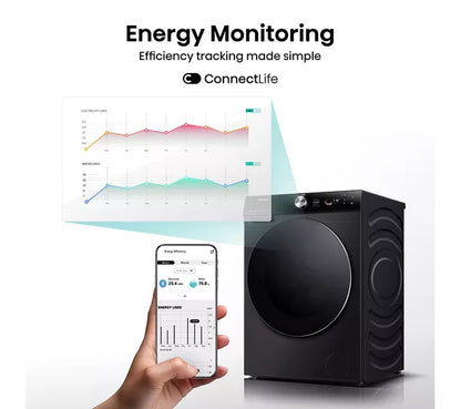 Hisense 7S Series Auto Dosing WF7S1247BB AI WiFi-enabled 12 kg 1400 Spin Máquina de lavar roupa – Preto