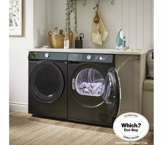 Secadora de roupa com bomba de calor HISENSE série 7S DH7S107BB com Wi-Fi AI e capacidade de 10 kg - Preto