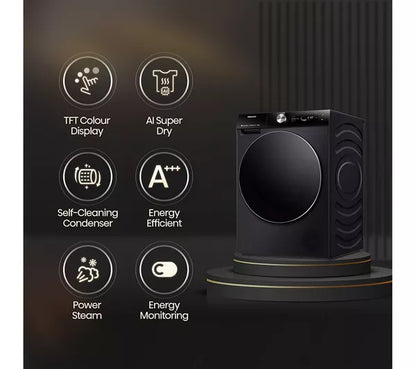 HISENSE 7S Series DH7S107BB AI WiFi-enabled 10 kg Heat Pump Tumble Dryer - Black