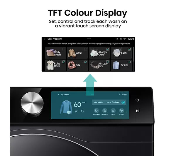 HISENSE 7S Series DH7S107BB AI WiFi-enabled 10 kg Heat Pump Tumble Dryer - Black