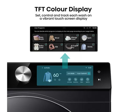 HISENSE 7S Series DH7S107BB AI WiFi-enabled 10 kg Heat Pump Tumble Dryer - Black