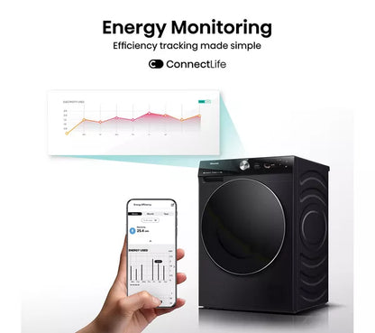 HISENSE 7S Series DH7S107BB AI WiFi-enabled 10 kg Heat Pump Tumble Dryer - Black