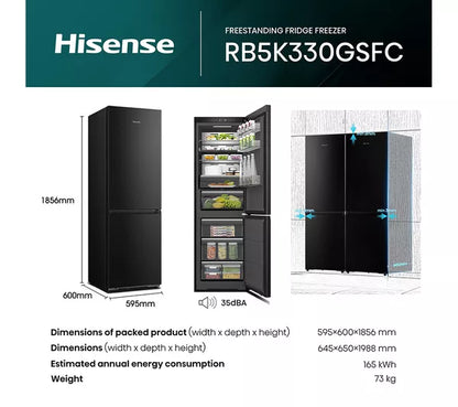 Frigorífico-congelador inteligente Hisense Kitchen Fit RB5K330GSFC 60/40