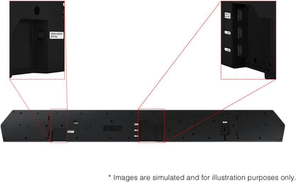 Barra de sonido Samsung Q990D de 11 canales y 1.4 canales con altavoz trasero y audio inalámbrico Dolby Atmos - 2024