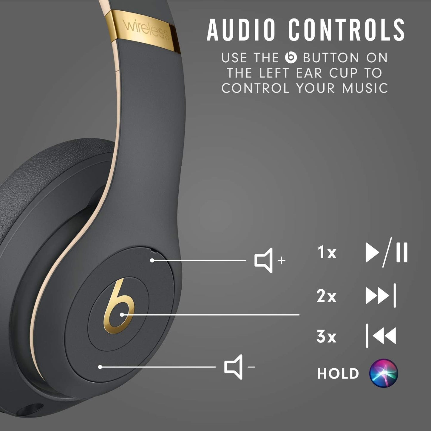 Fones de ouvido supra-auriculares sem fio Beats Studio 3 com cancelamento de ruído