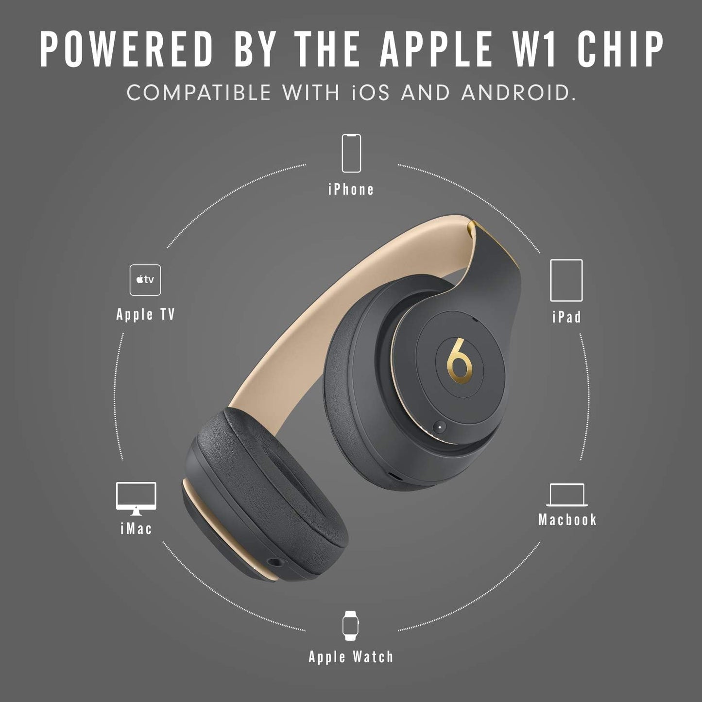 Fones de ouvido supra-auriculares sem fio Beats Studio 3 com cancelamento de ruído