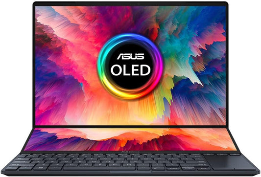 Portátil ASUS Zenbook Pro 14 Duo OLED con Intel i9-13900H, tarjeta gráfica NVIDIA RTX 4060 de 8 GB, 32 GB de RAM, SSD de 2 TB, Windows 11