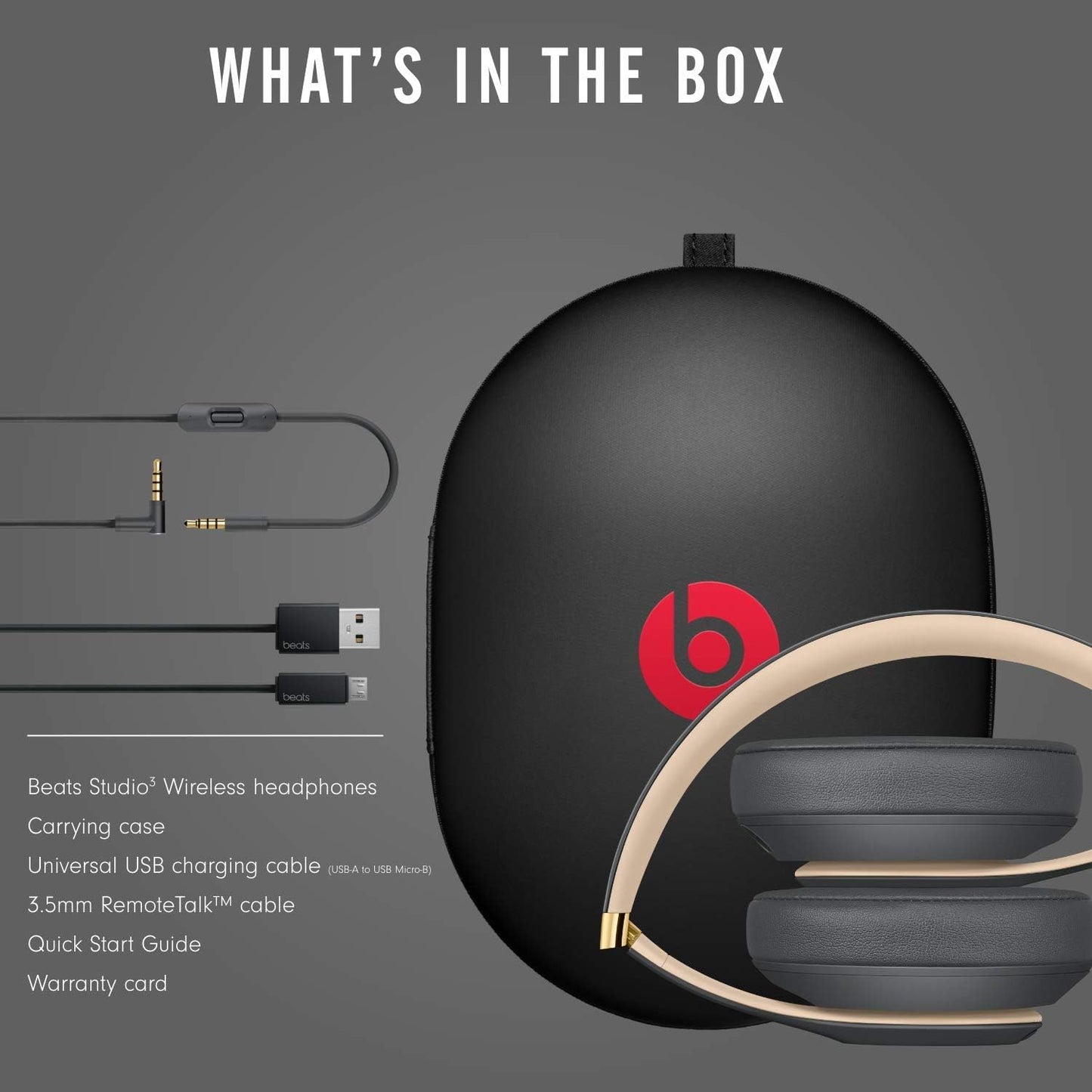 Fones de ouvido supra-auriculares sem fio Beats Studio 3 com cancelamento de ruído