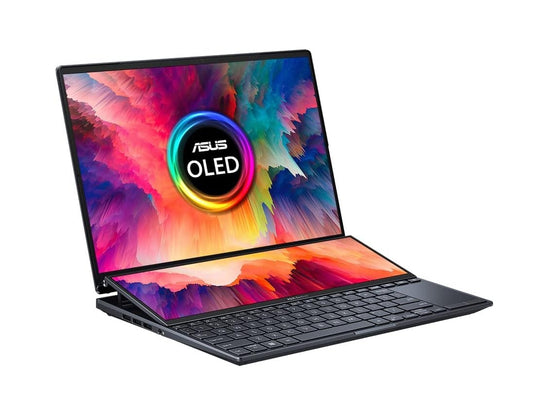 Portátil ASUS Zenbook Pro 14 Duo OLED con Intel i9-13900H, tarjeta gráfica NVIDIA RTX 4060 de 8 GB, 32 GB de RAM, SSD de 2 TB, Windows 11