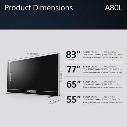 Sony BRAVIA XR, XR-55A80L, 55 polegadas, OLED, 4K HDR Smart TV