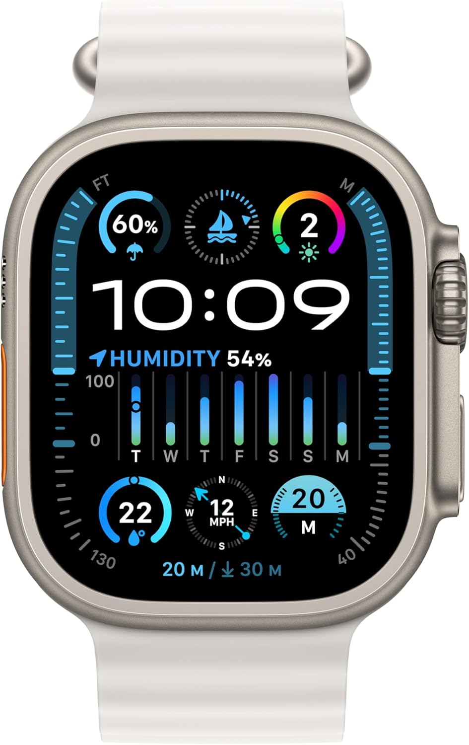 Apple Watch Ultra 2 Titanium Smart Watch - GPS + Cellular - 49mm Ocean Band