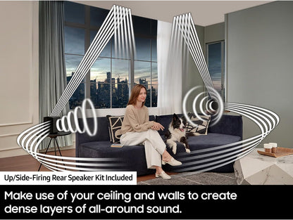 Barra de sonido Samsung Q990D de 11 canales y 1.4 canales con altavoz trasero y audio inalámbrico Dolby Atmos - 2024
