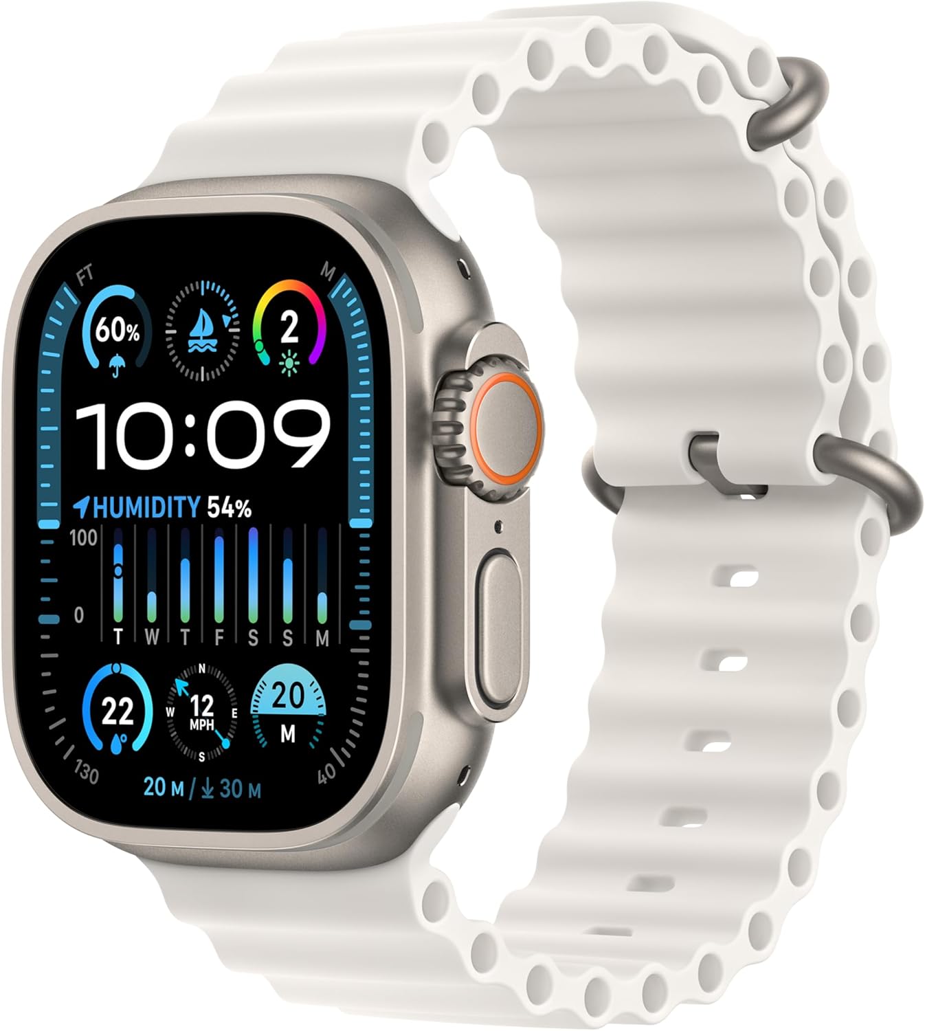 Apple Watch Ultra 2 Titanium Smart Watch - GPS + Cellular - 49mm Ocean Band