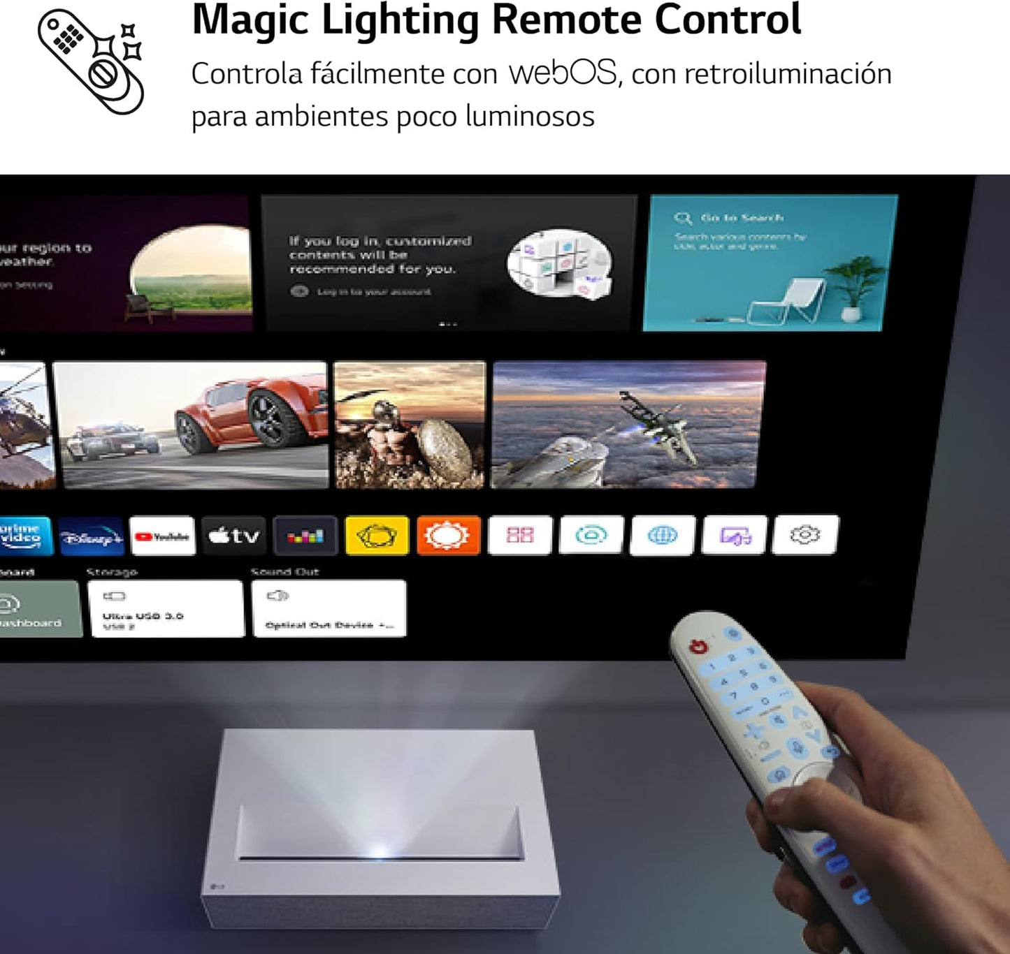 Proyector LG CineBeam HU715QW de alcance ultracorto 4K UHD