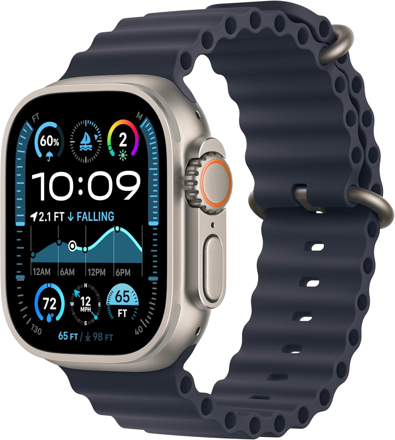 Apple Watch Ultra 2 Titanium Smart Watch - GPS + Cellular - 49mm Ocean Band