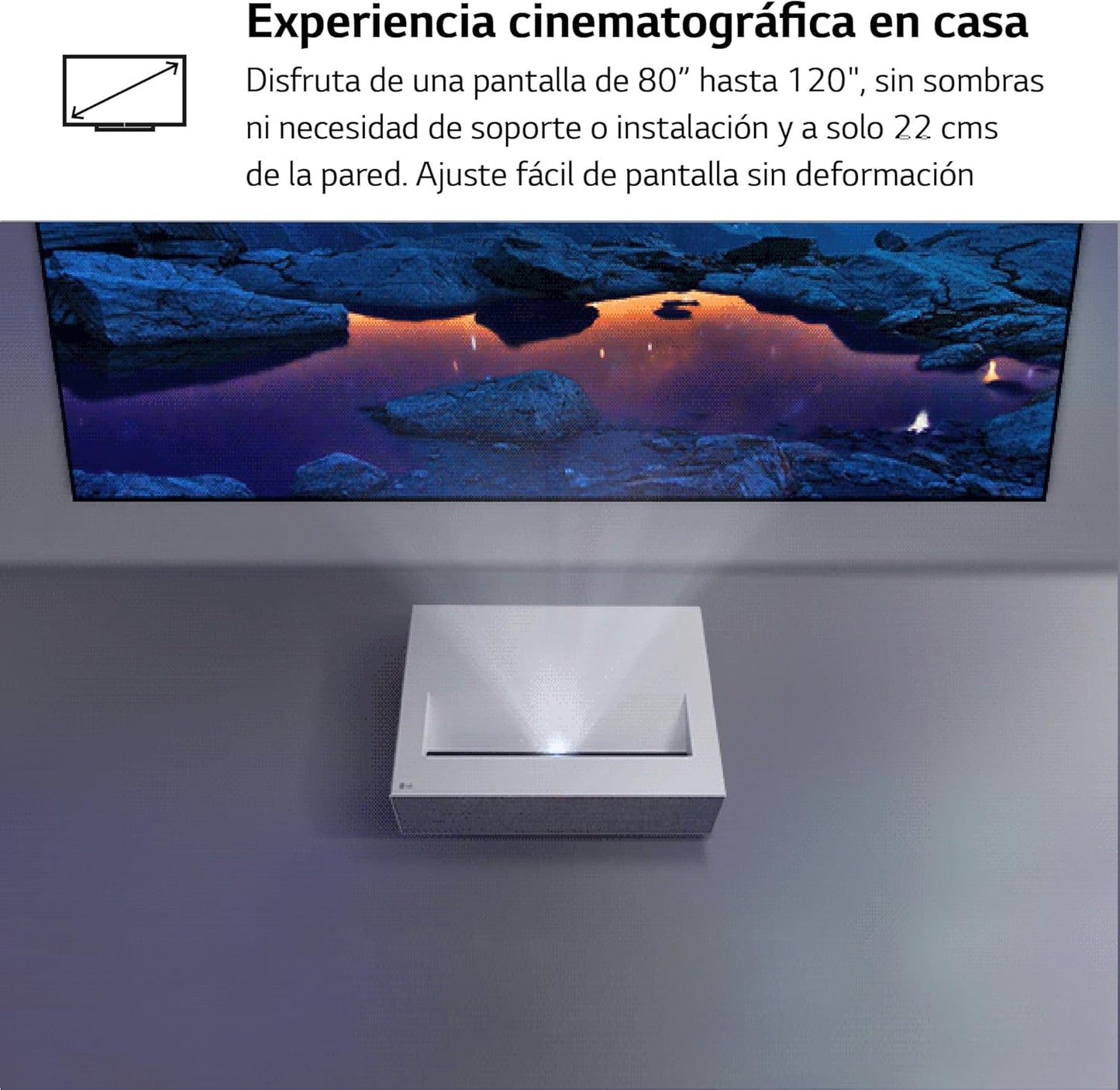 Proyector LG CineBeam HU715QW de alcance ultracorto 4K UHD
