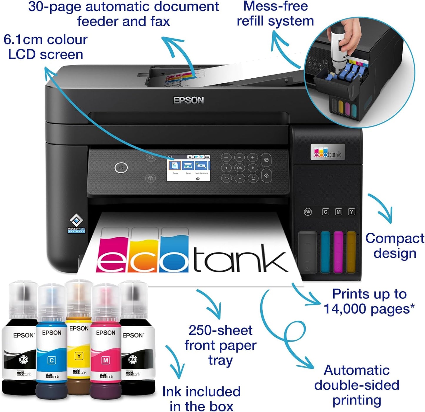 Epson EcoTank ET-3850 A4 Multifunction Wi-Fi Ink Tank Printer