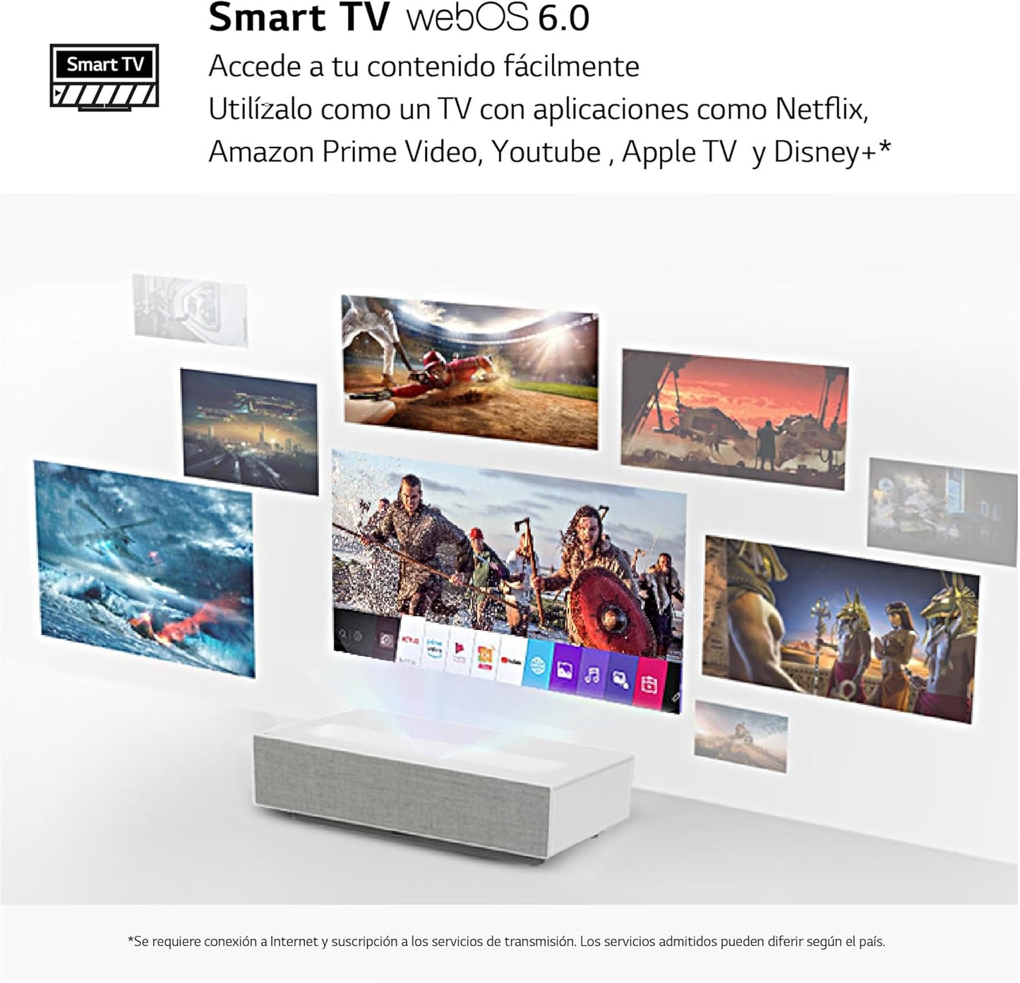Proyector LG CineBeam HU715QW de alcance ultracorto 4K UHD