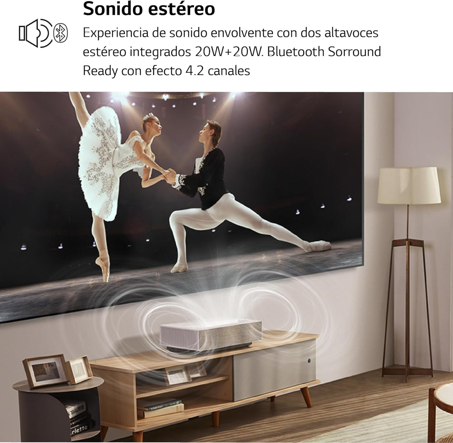 Proyector LG CineBeam HU715QW de alcance ultracorto 4K UHD