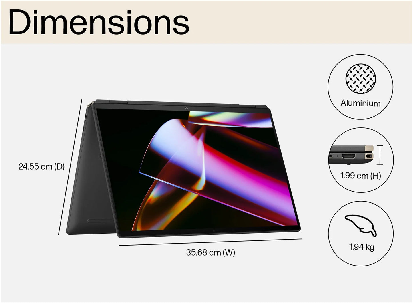 HP Spectre x360 16" Laptop OLED Touchscreen Conversível, Core™ Ultra 7 - Preto 