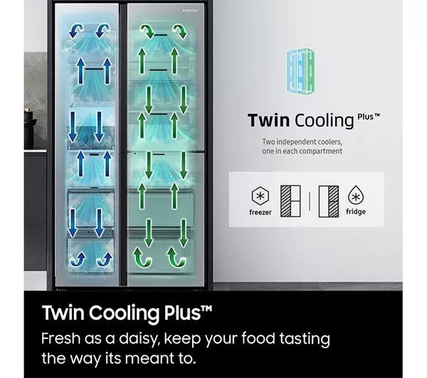 SAMSUNG Série 8 SpaceMax RS68A884CB1/EU Geladeira e freezer inteligente estilo americano