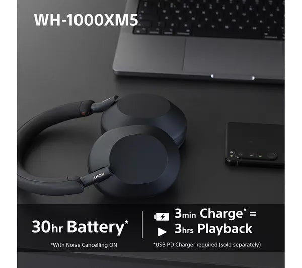 Auriculares inalámbricos Sony WH-1000XM5 con cancelación de ruido - Negros